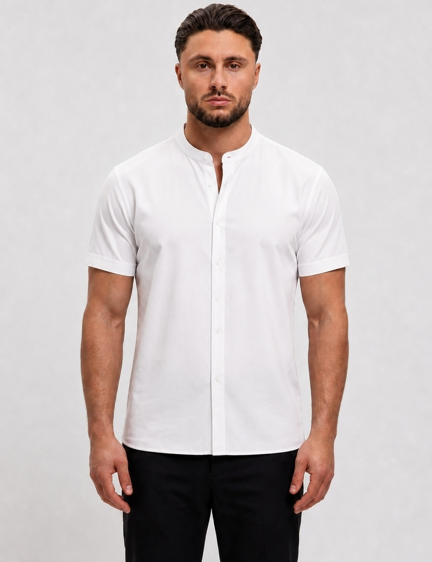 Mao White Shirt - voorkant studio