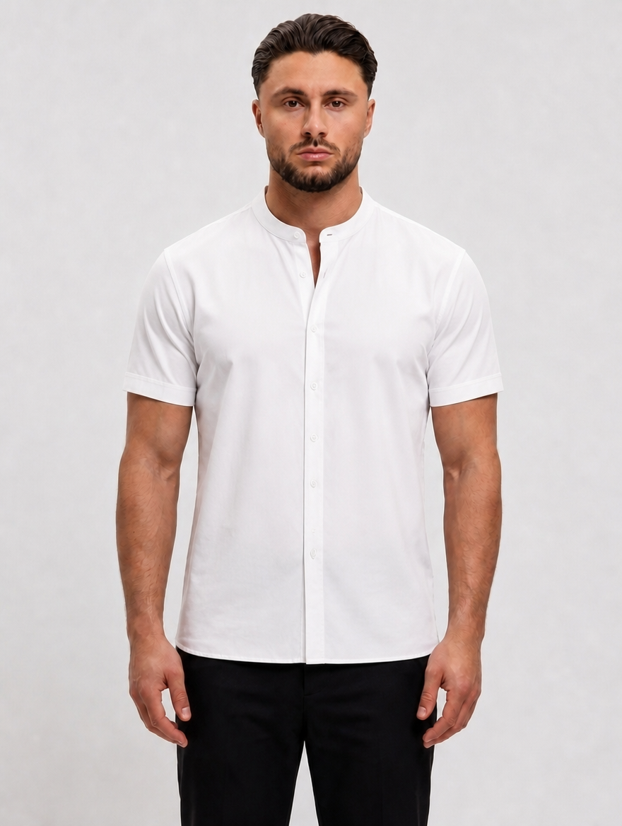 Mao White Shirt - voorkant studio