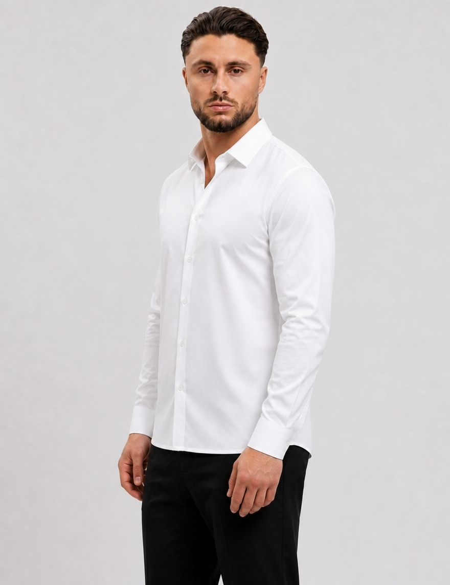 Deluxe Shirt White - zijkant studio