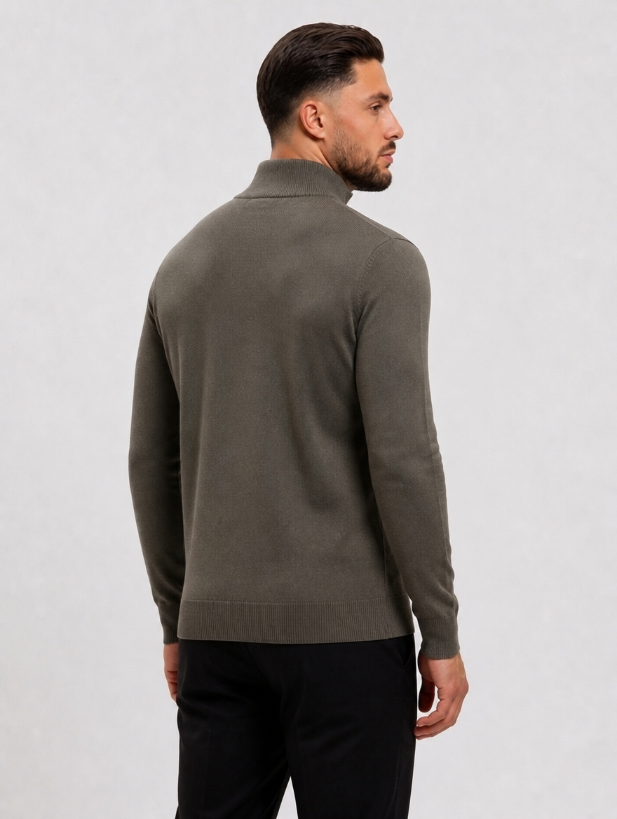 Knitted Zipper Green - achterkant studio