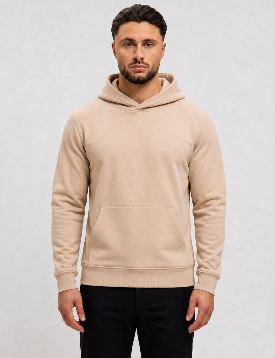 RK Blank Hoodie Brown Regular Fit - voorkant studio