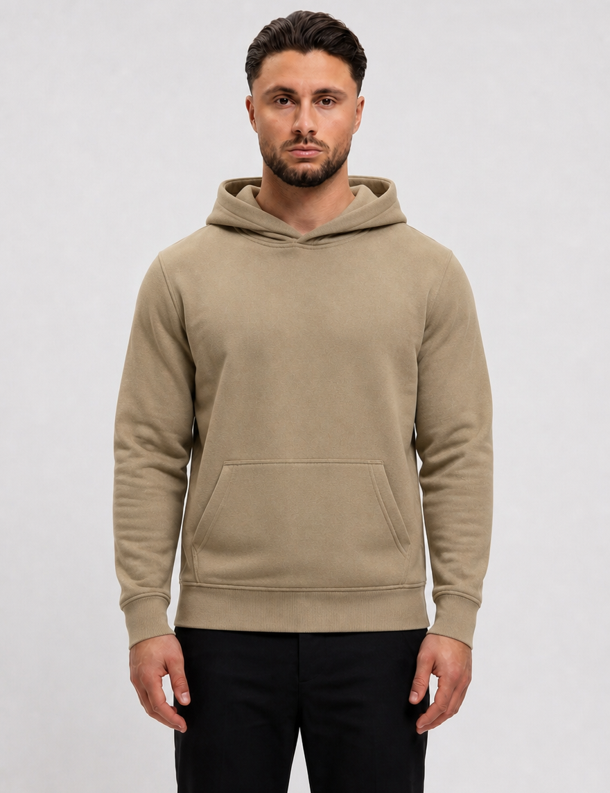 RK Blank Hoodie Olive Regular Fit - voorkant studio