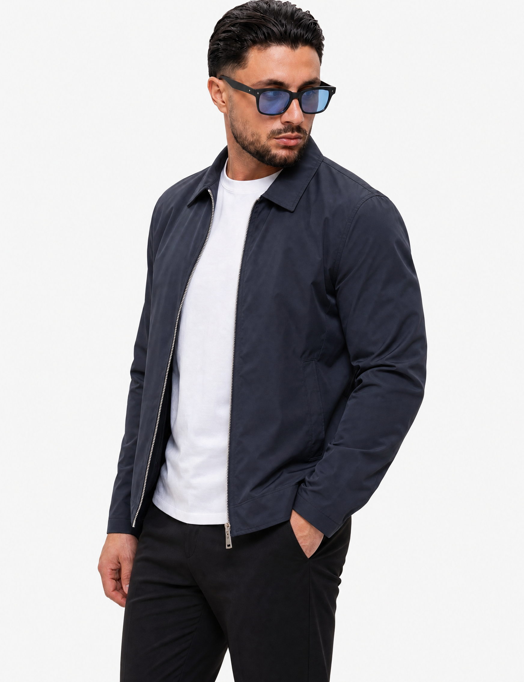 Smart Jacket Navy - voorkant schuin