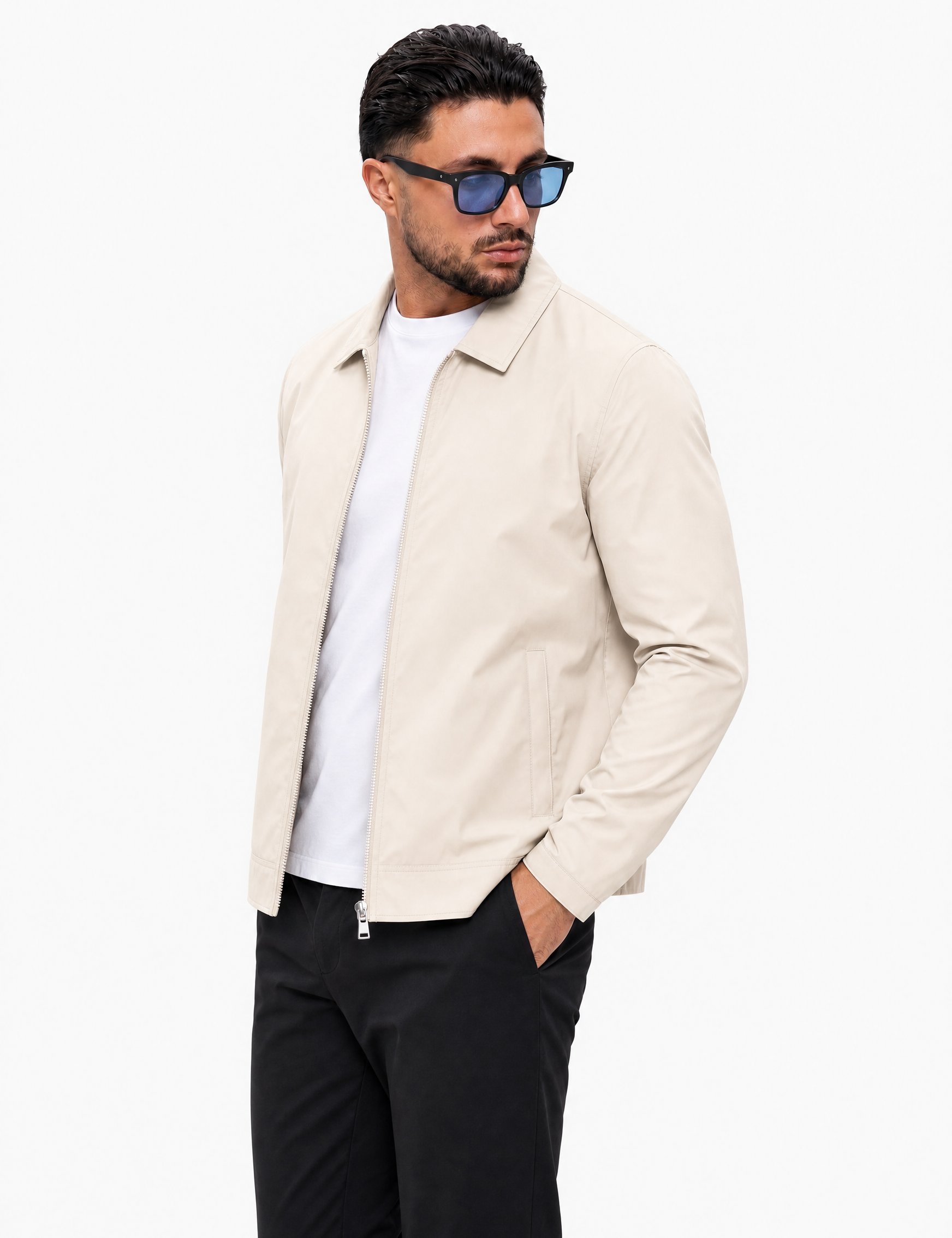 Smart Jacket Creme - voorkant schuin
