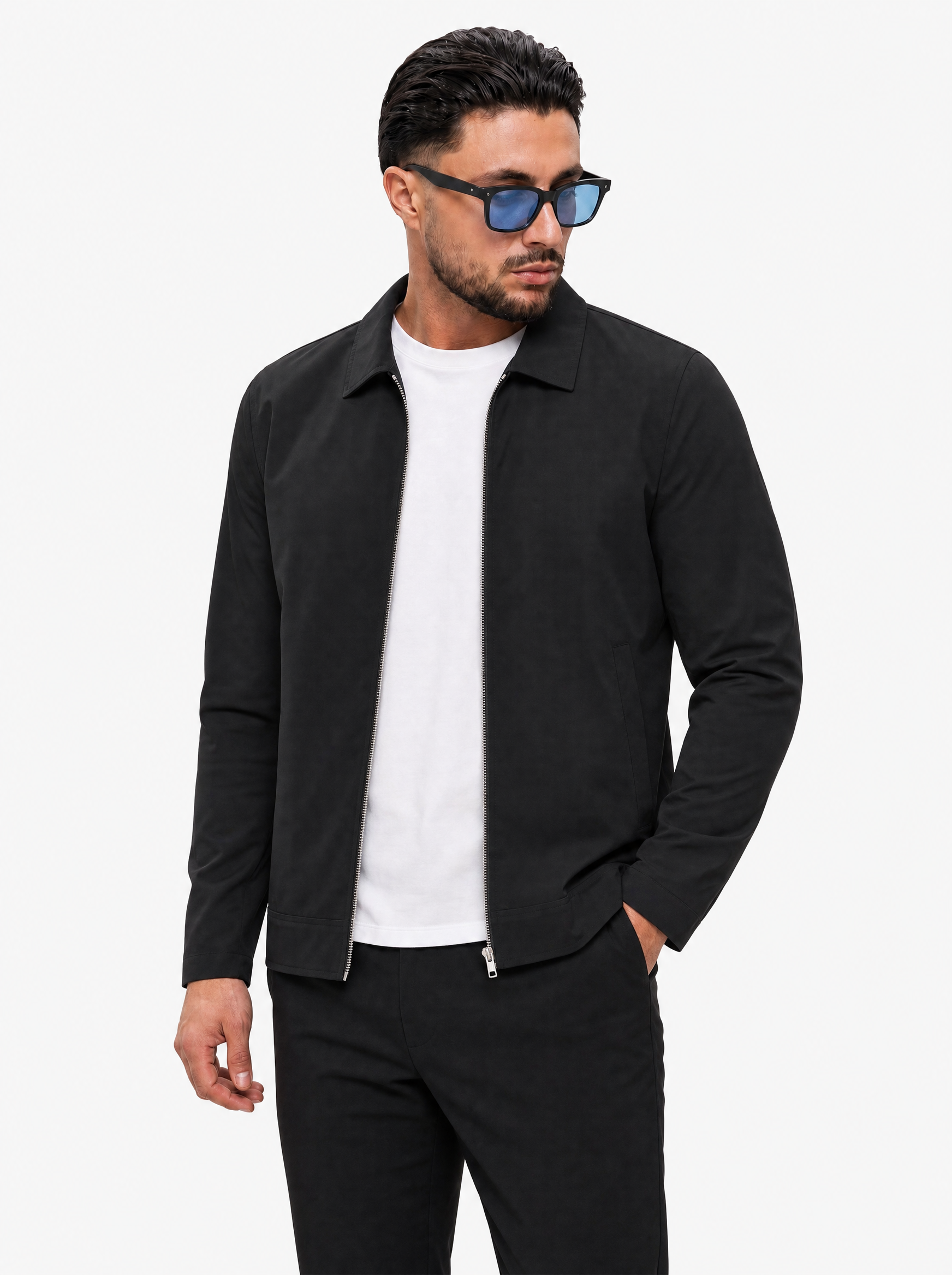 Core Zip Jacket Black - voorkant