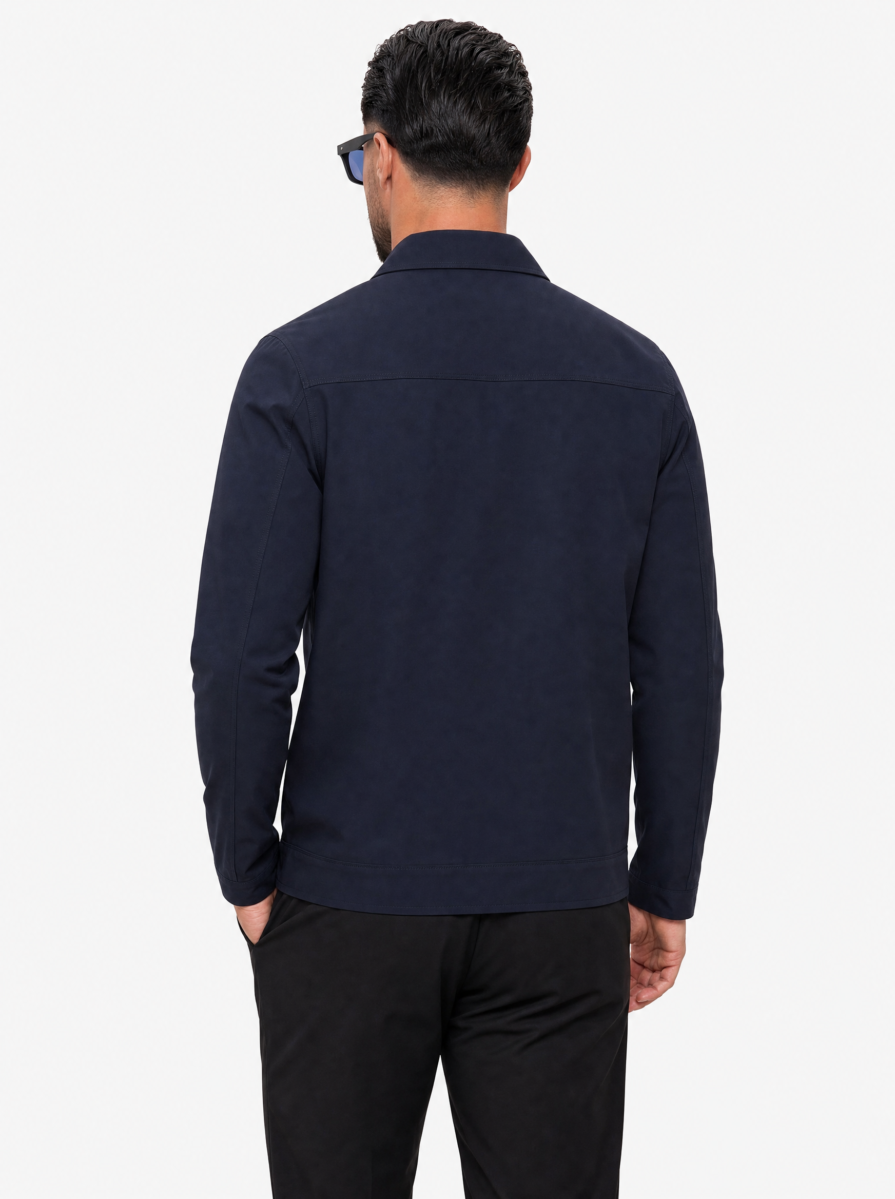 Core Zip Jacket Navy - achterkant schuin