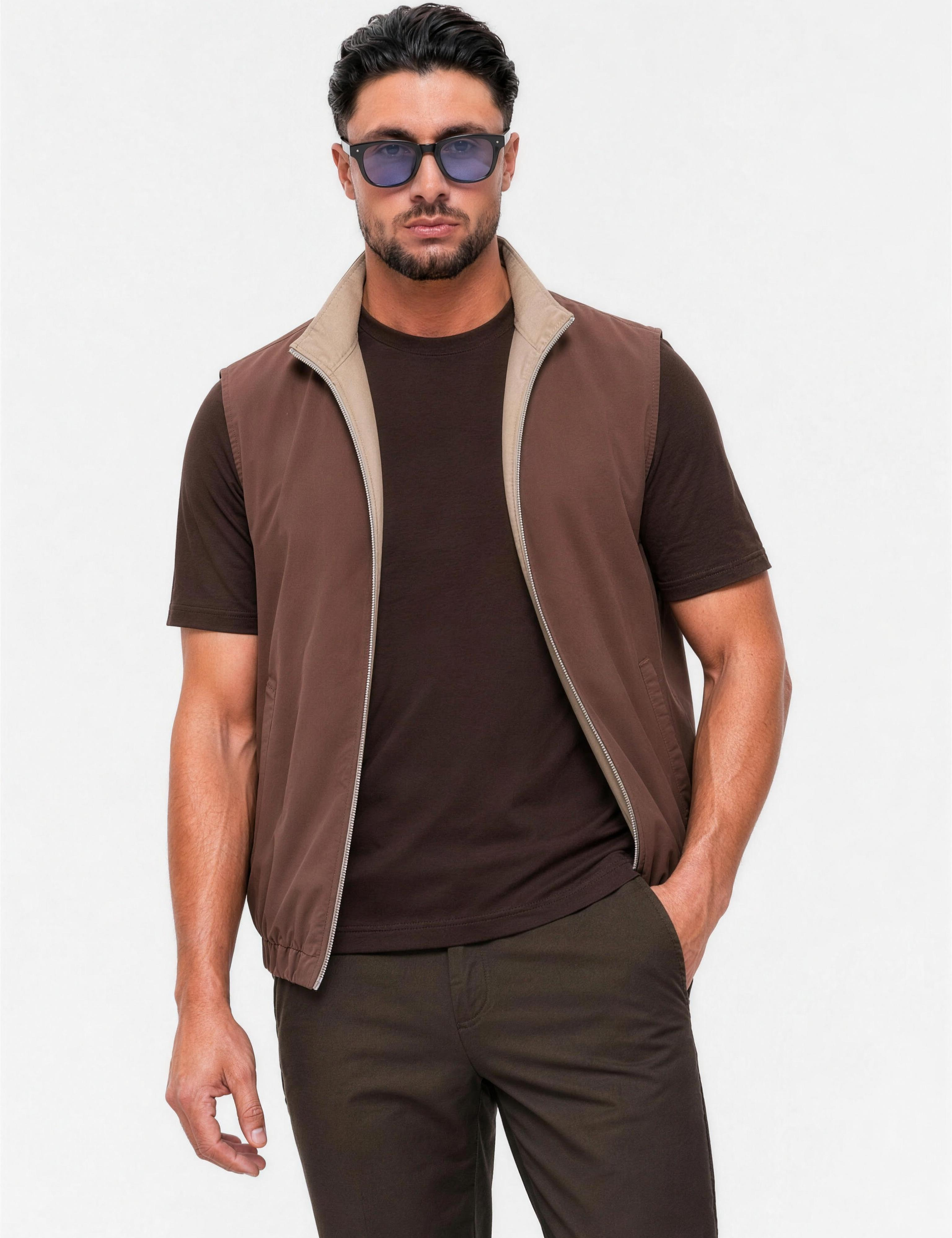 Core Bodywarmer Beige Brown - voorkant