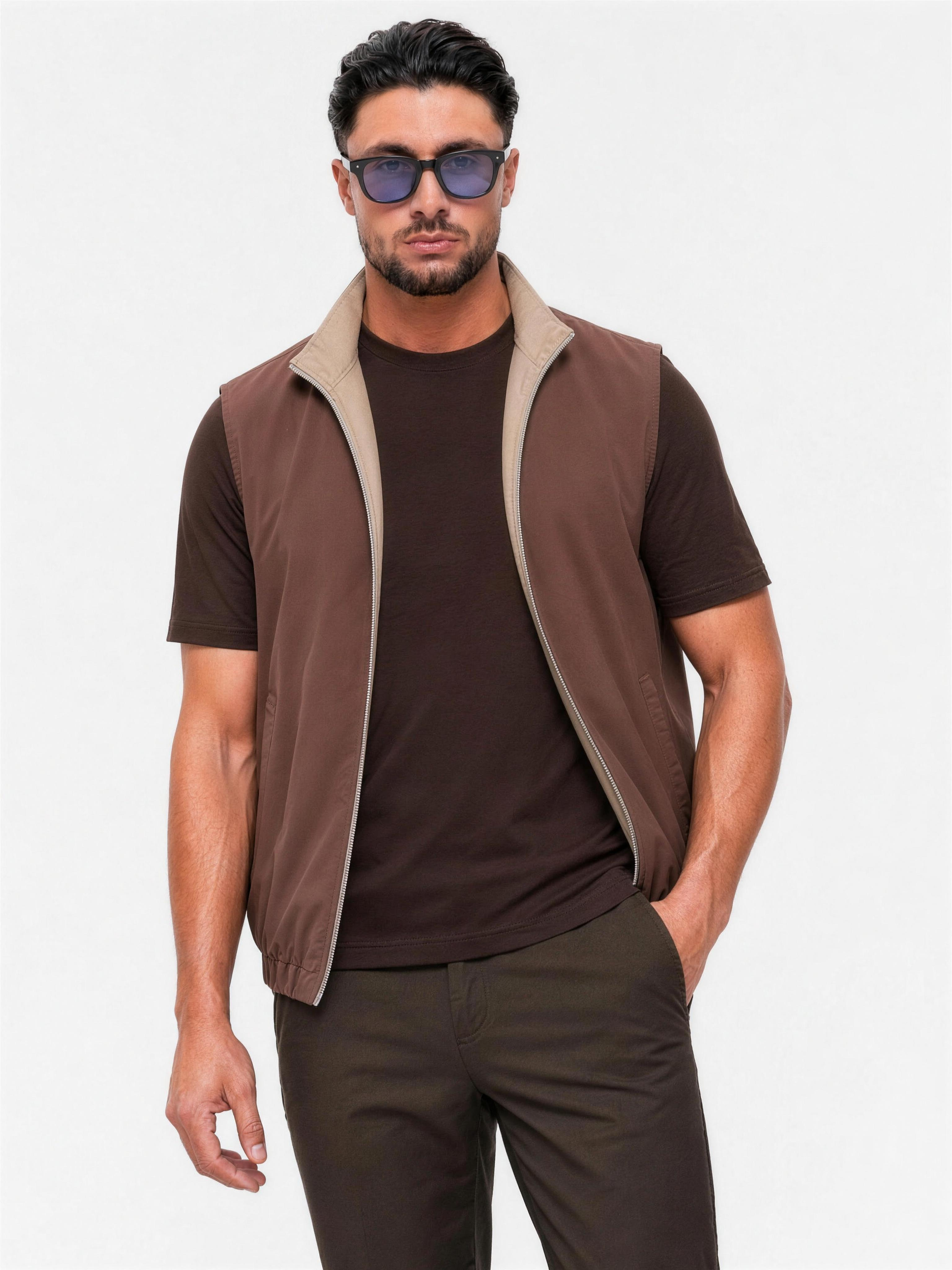 Core Bodywarmer Beige Brown - voorkant