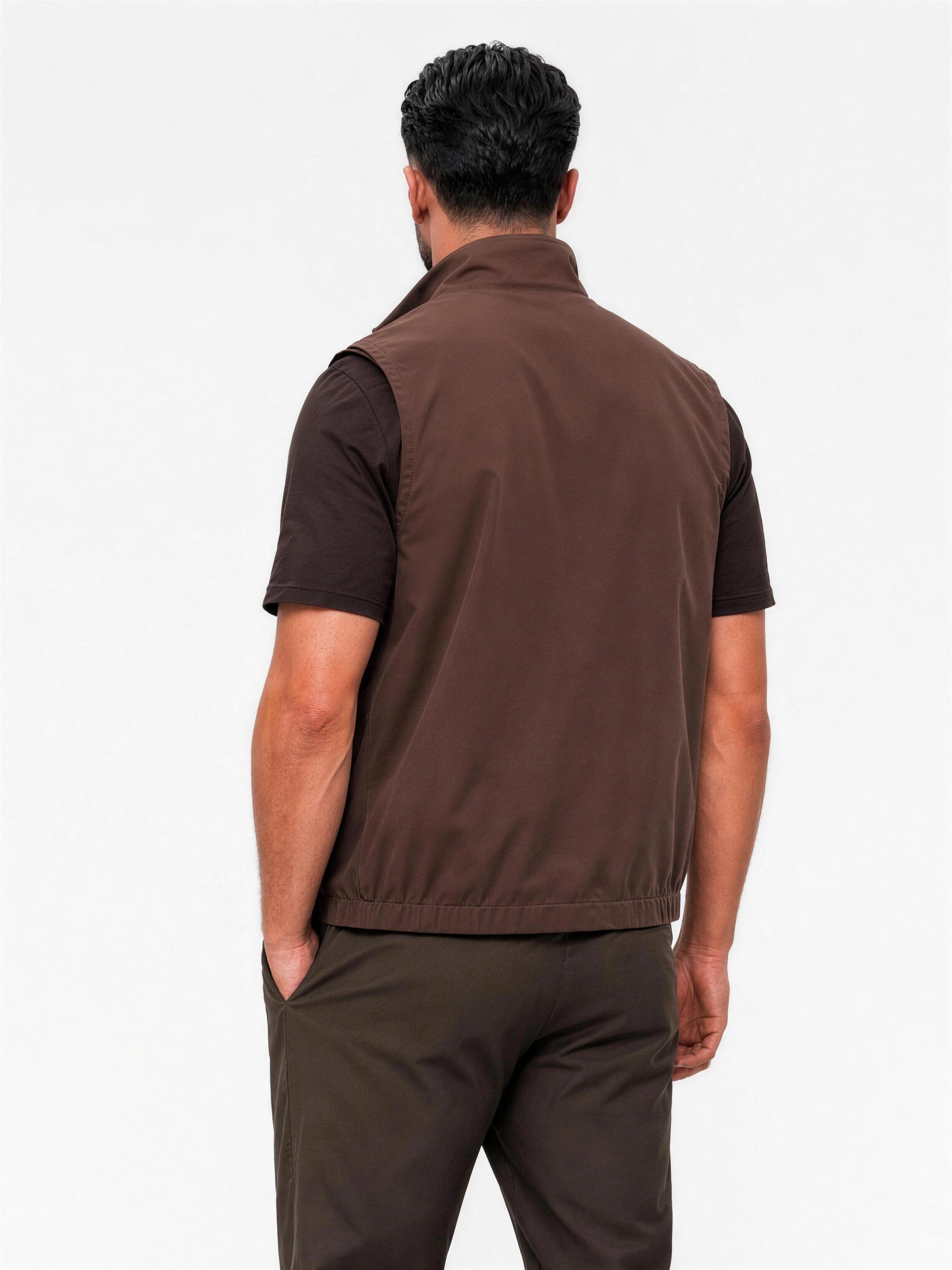 Core Bodywarmer Beige Brown - achterkant schuin