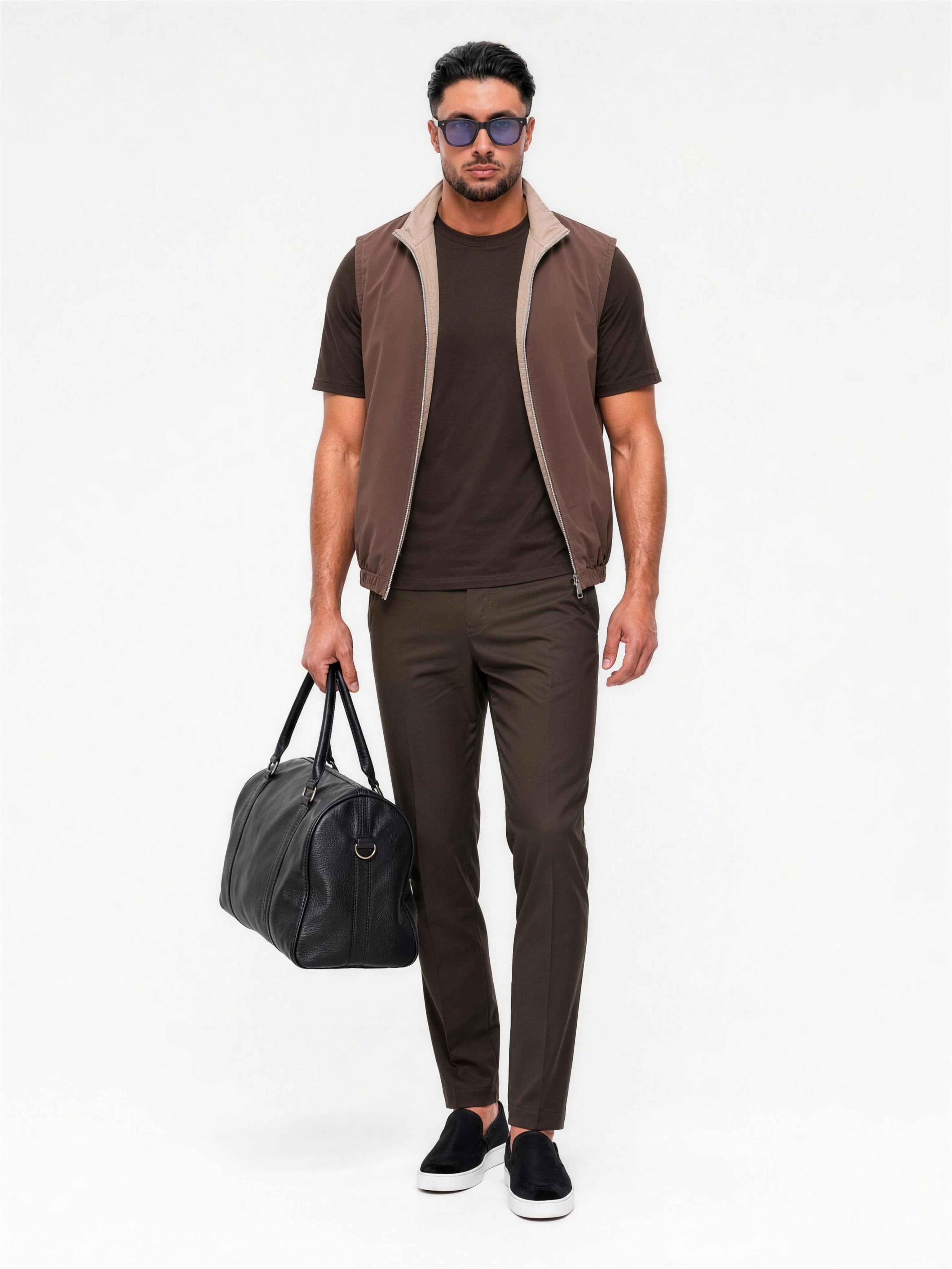 Core Bodywarmer Beige Brown - full body