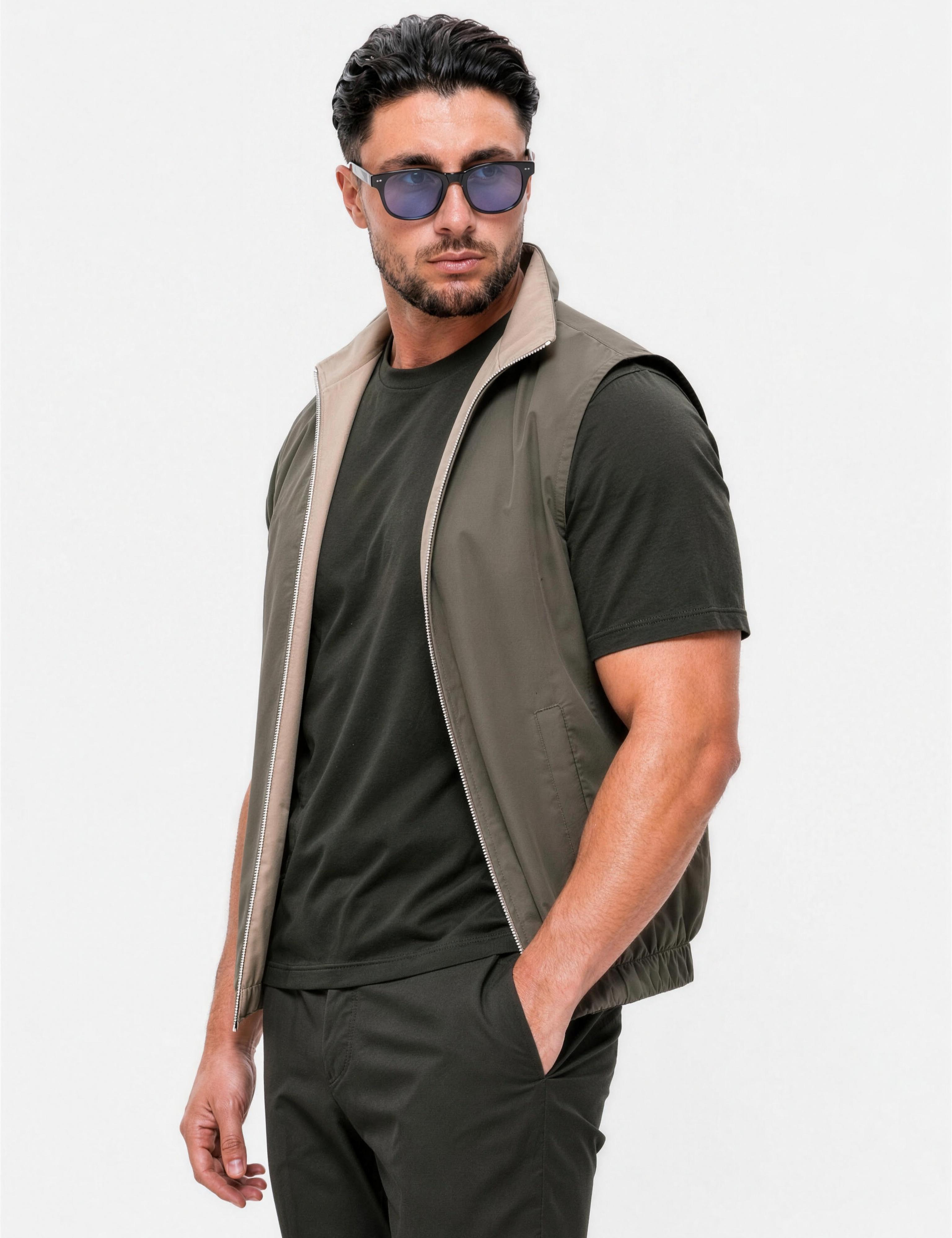 Core Bodywarmer Olive - voorkant schuin