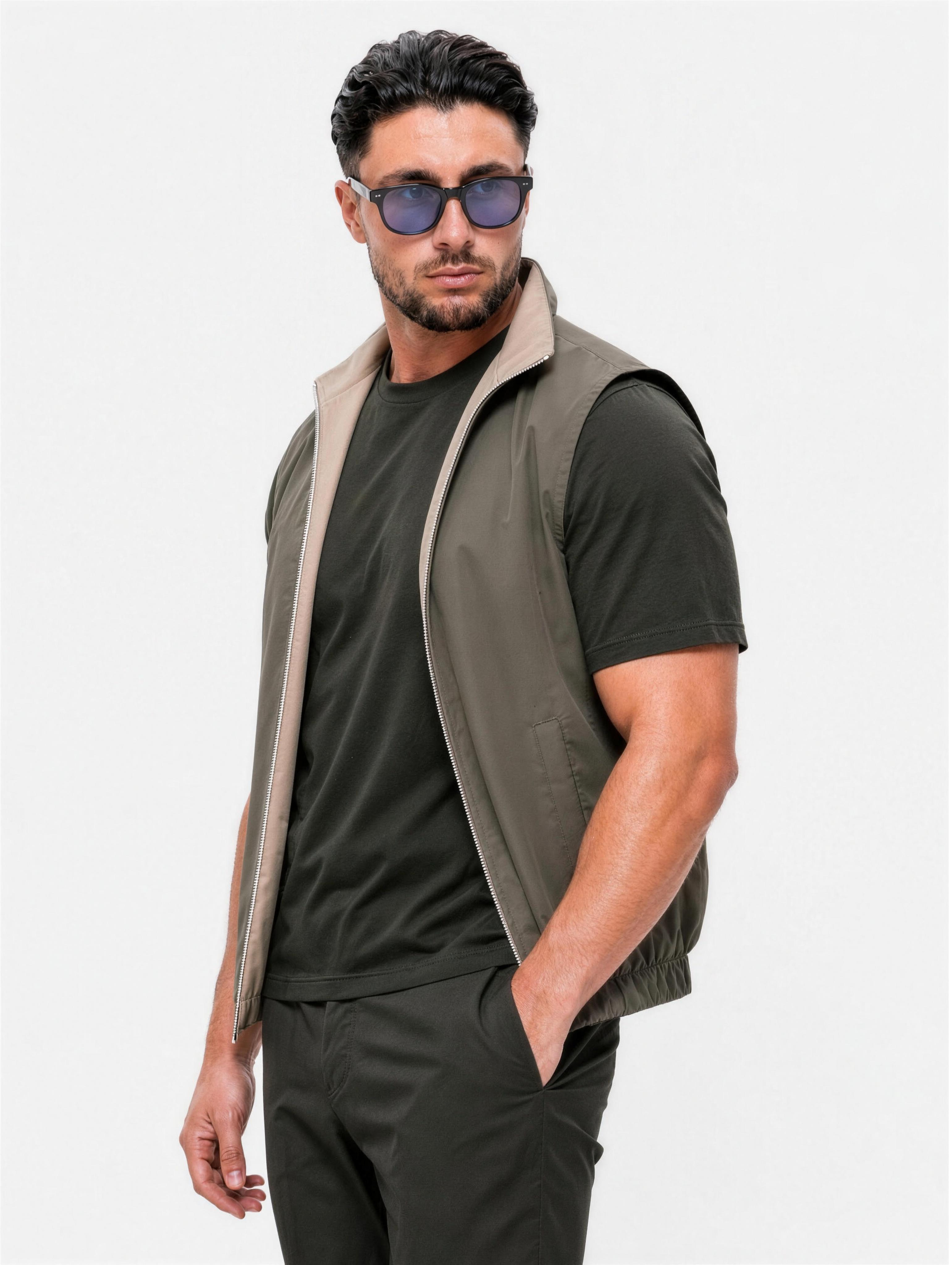 Core Bodywarmer Olive - voorkant schuin