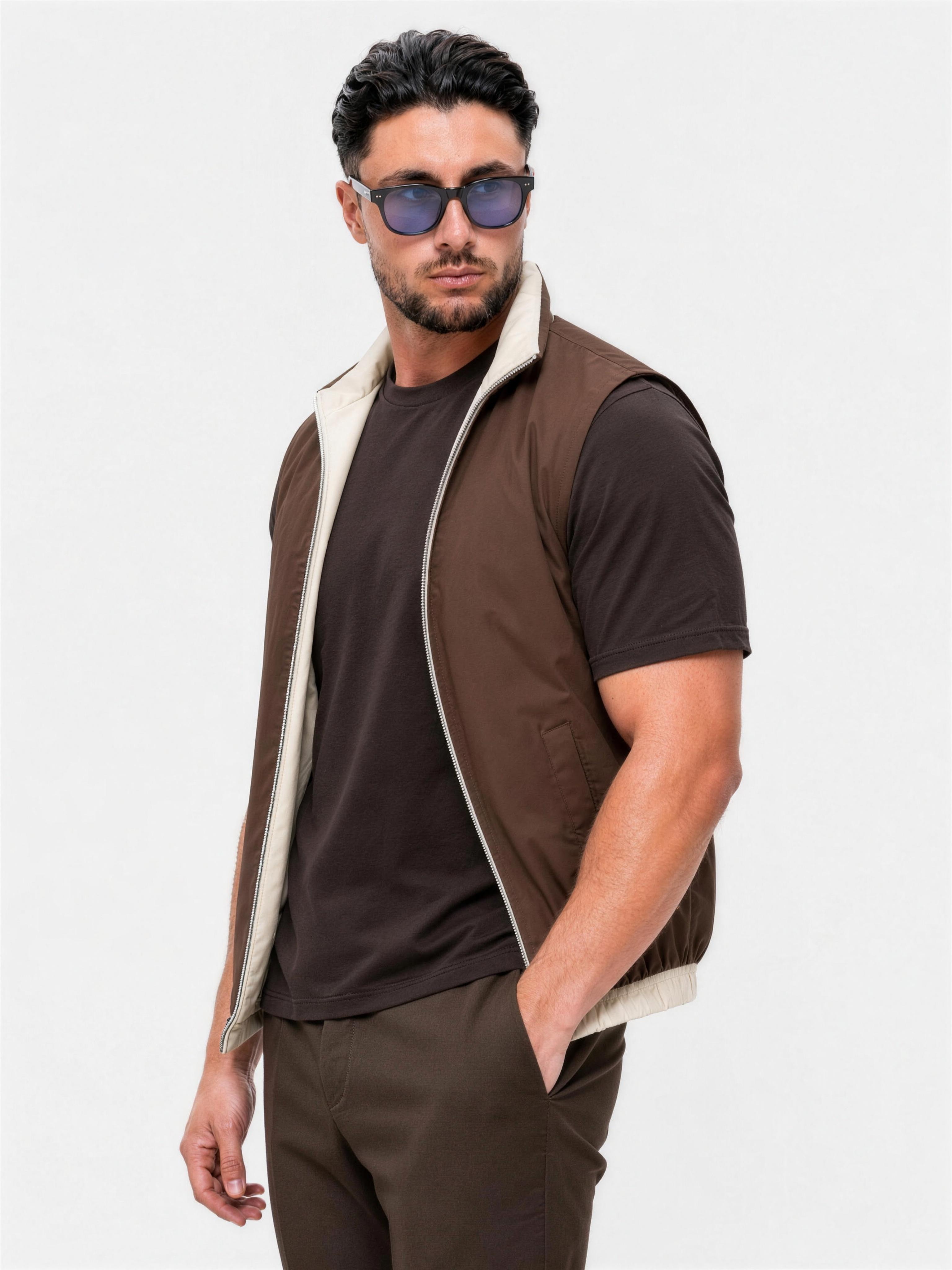 Core Bodywarmer Brown - voorkant schuin