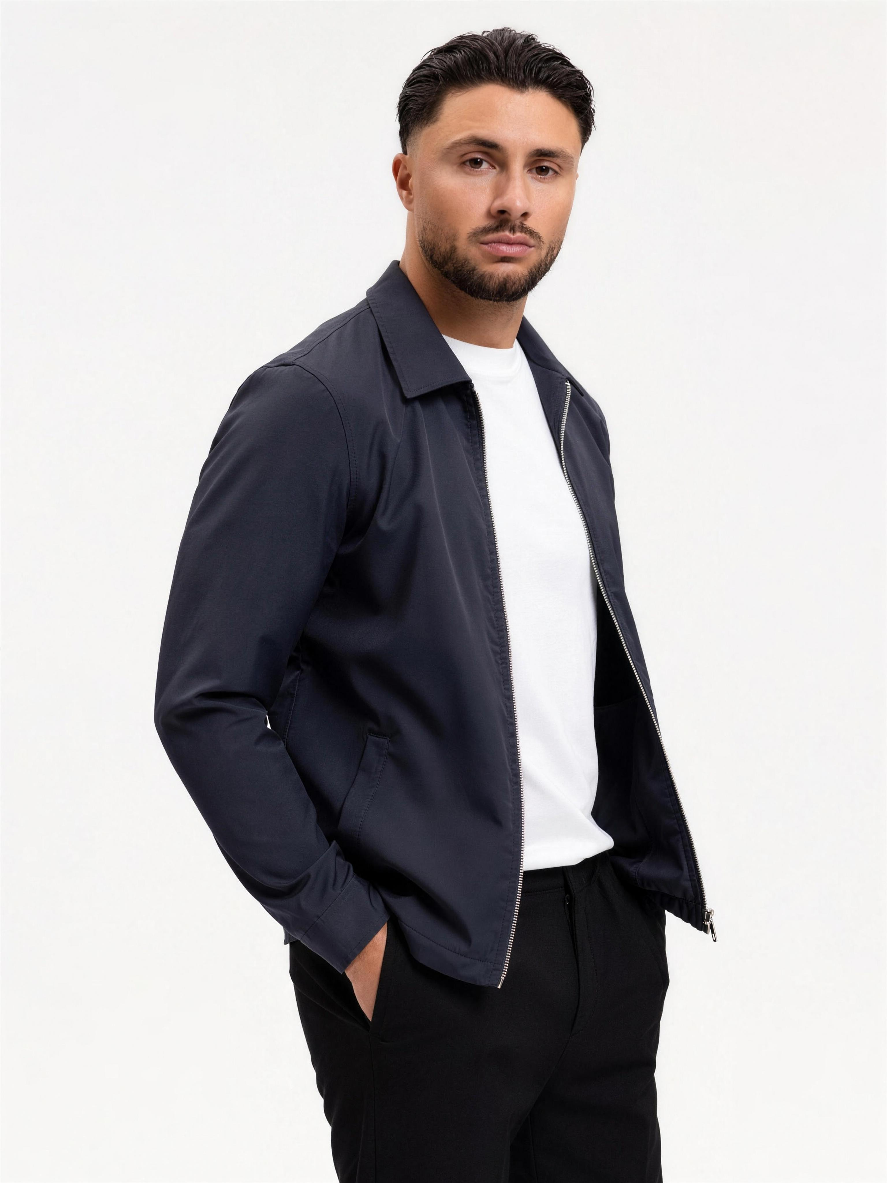 Smart Jacket Navy - schuin