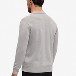 Knit Longsleeve Polo Grey - schuin achterkant