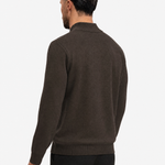 Half Zip Knit Dark Brown - schuin achterkant