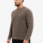 Waffle Knit Sweater Taupe - voorkant