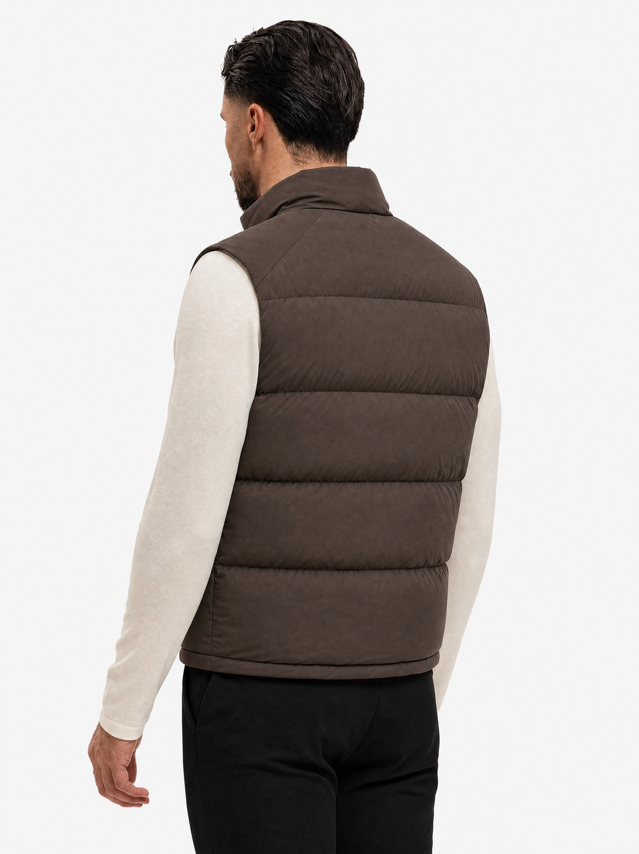 Torino Down Bodywarmer Brown - schuin achterkant
