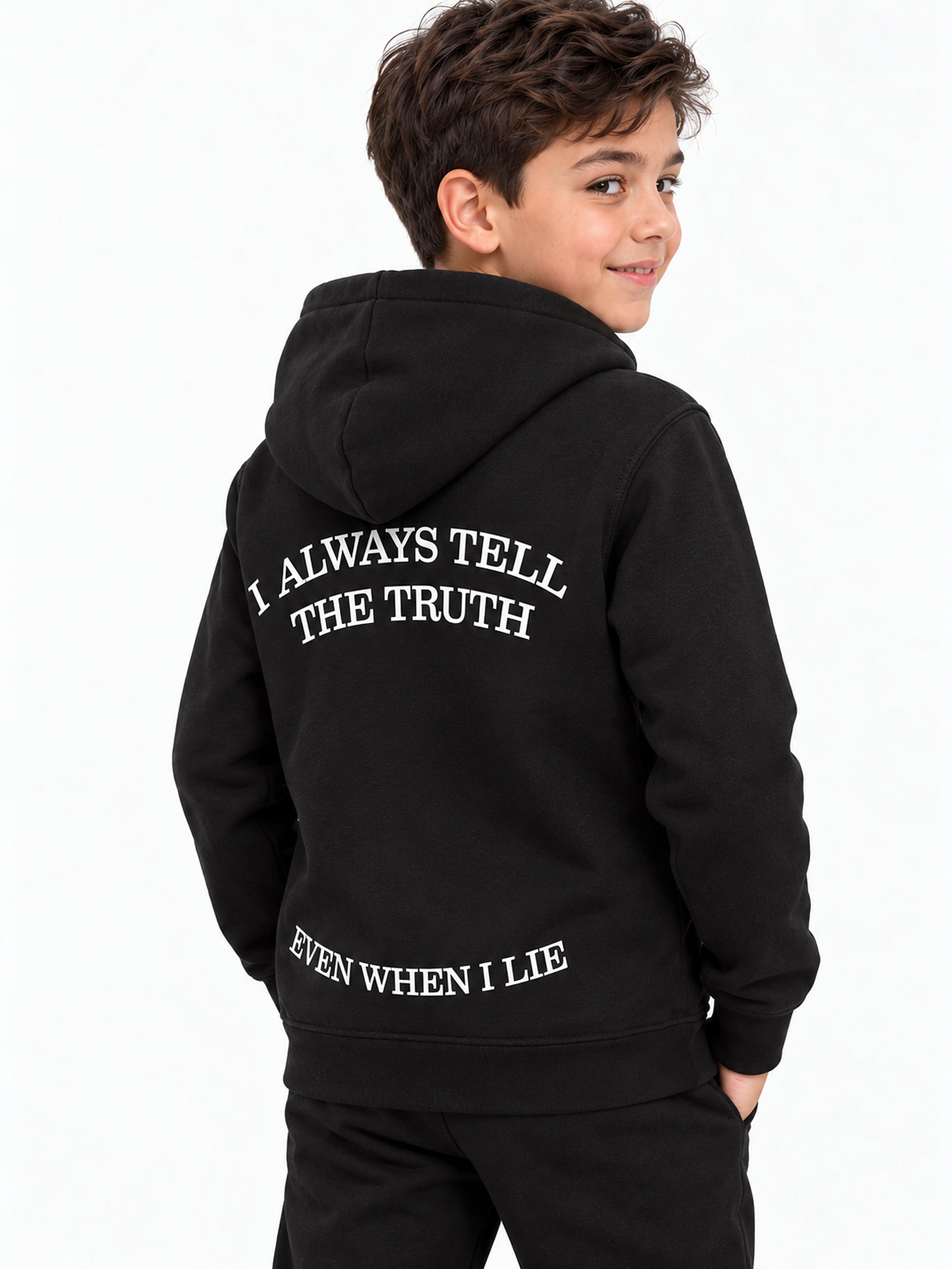 Richesse Capitan Hoodie JR Black - close-up print