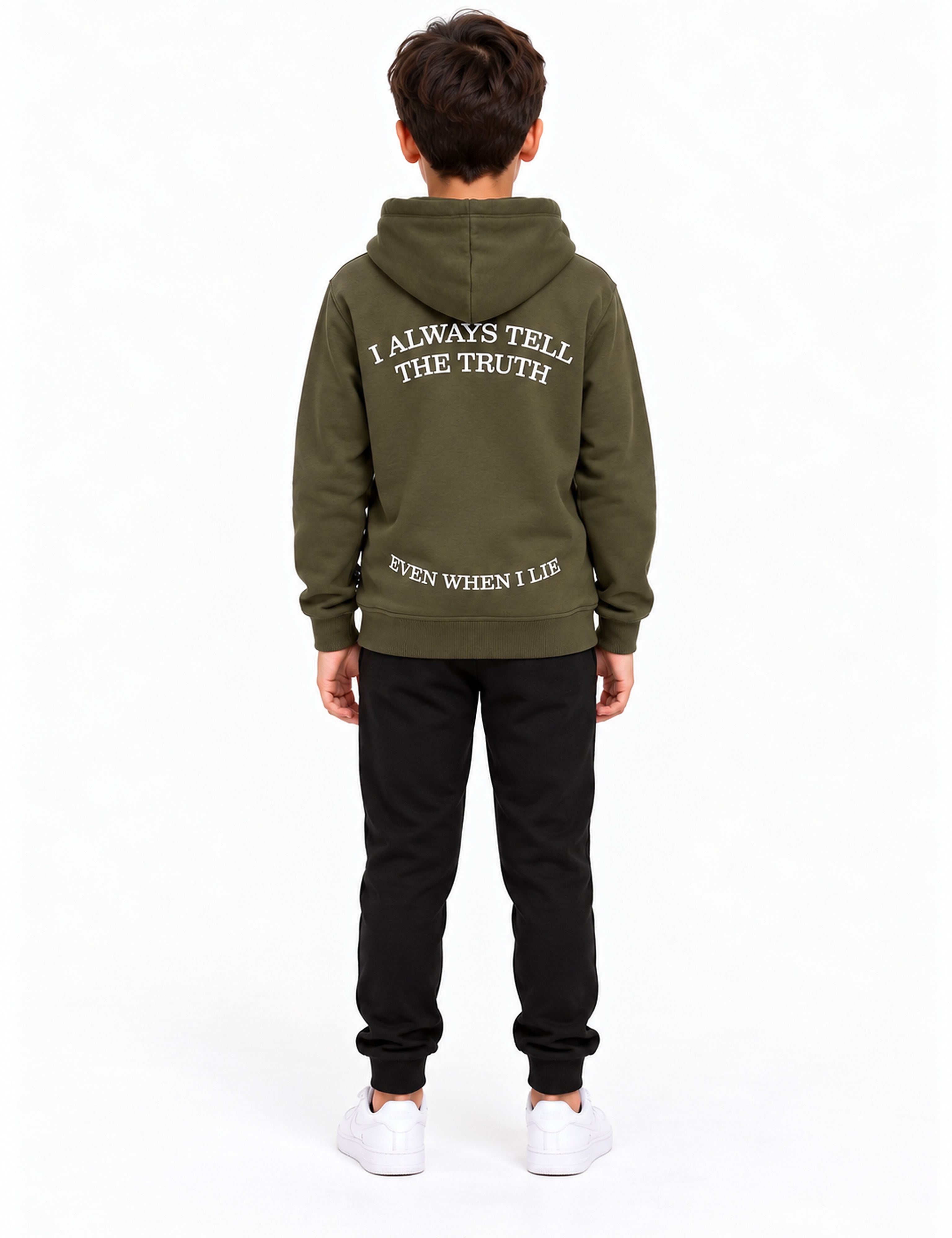 Richesse Capitan Hoodie JR Green - achterkant op model