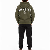 Richesse Deluxe Hoodie JR Green - achterkant op model