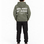 Richesse Infantry Hoodie JR Green - achterkant op model