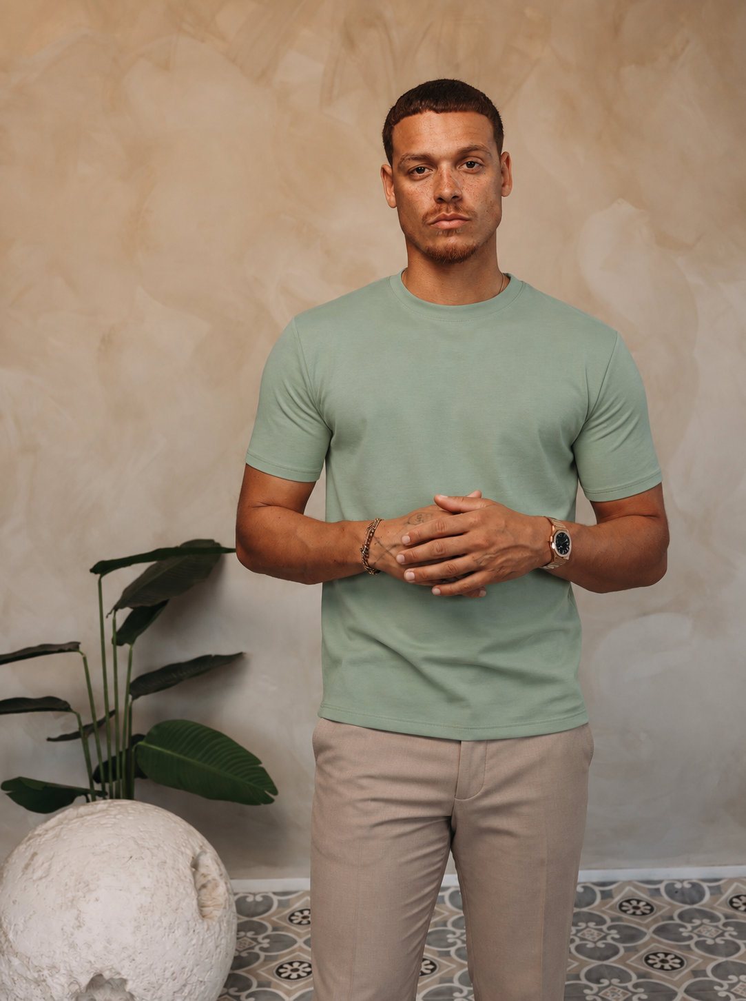 CLASSIC COTTON T-SHIRT MINT — lifestylefoto