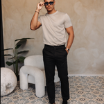 SHINY ESSENTIAL SHIRT BEIGE — lifestylefoto