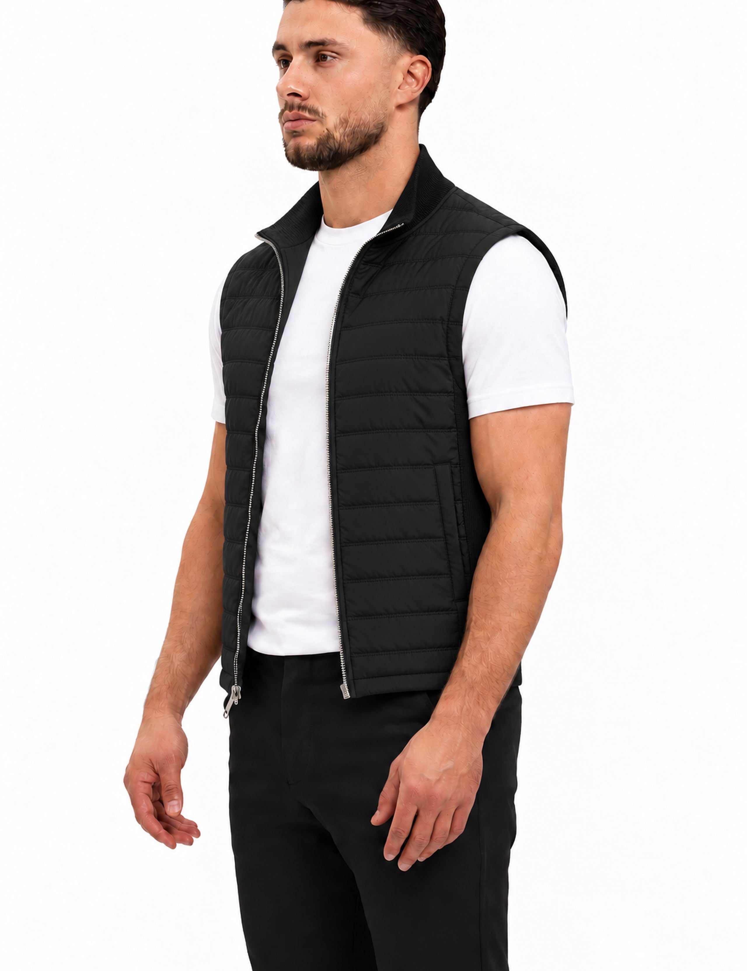 MADRID BODYWARMER BLACK - studio zijkant