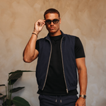 MONZA BODYWARMER | NAVY – lifestyle, complete set met bijpassende marineblauwe MONZA pants
