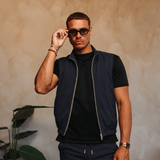 MONZA BODYWARMER | NAVY – lifestyle, complete set met bijpassende marineblauwe MONZA pants
