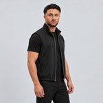 MONZA bodywarmer zwart – schuin zijkant op model