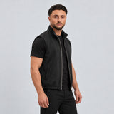 MONZA bodywarmer zwart – schuin zijkant op model