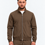 MONZA jacket bruin – voorkant, complete set met bijpassende pants (studio)