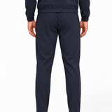 MONZA pants marineblauw – achterkant, complete set met bijpassende jacket (studio)