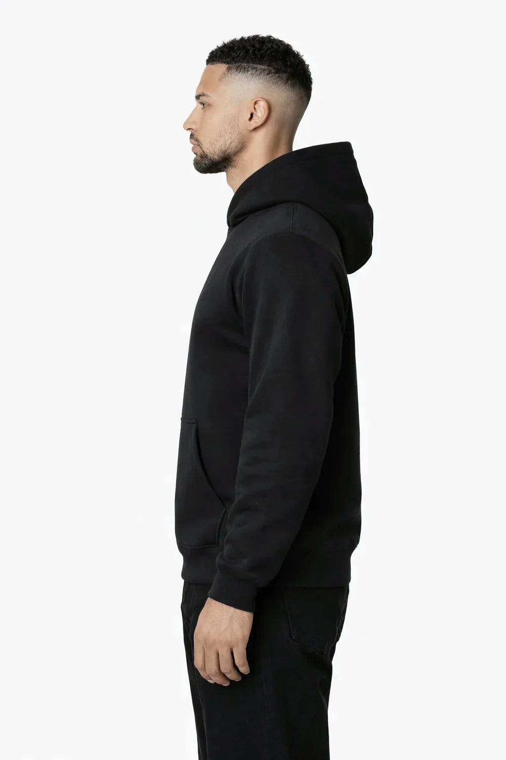 RK Blank Hoodie Black Slimfit
