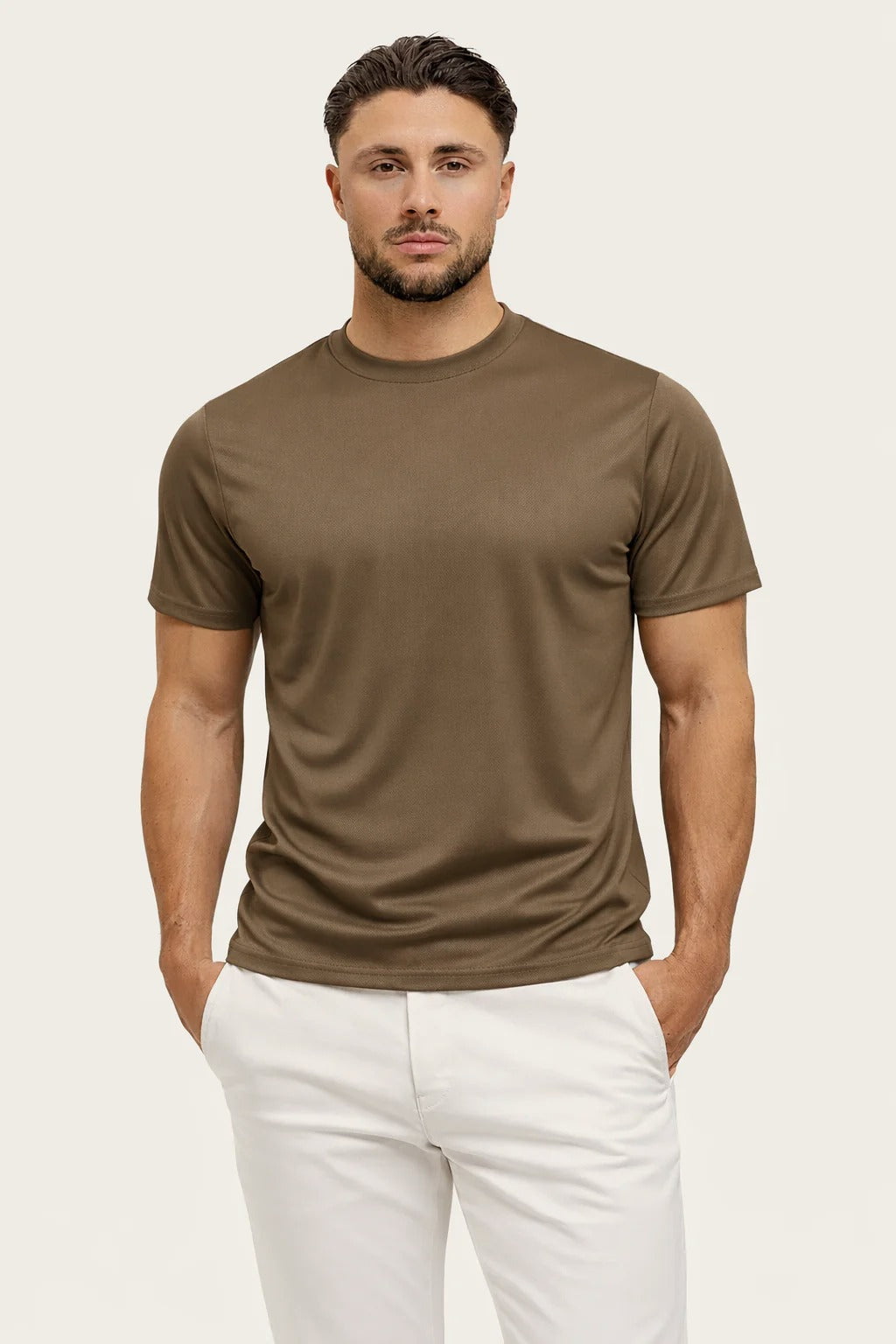SHINY ESSENTIAL SHIRT DARK SAND
