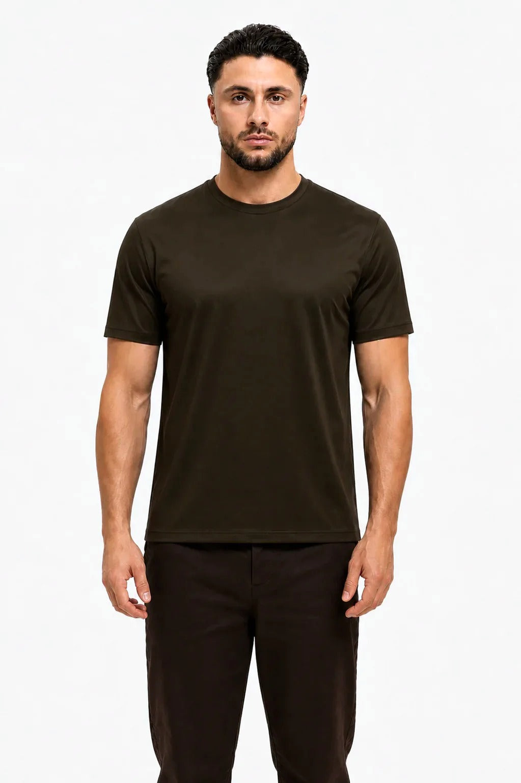 SHINY ESSENTIAL SHIRT DEEP BROWN