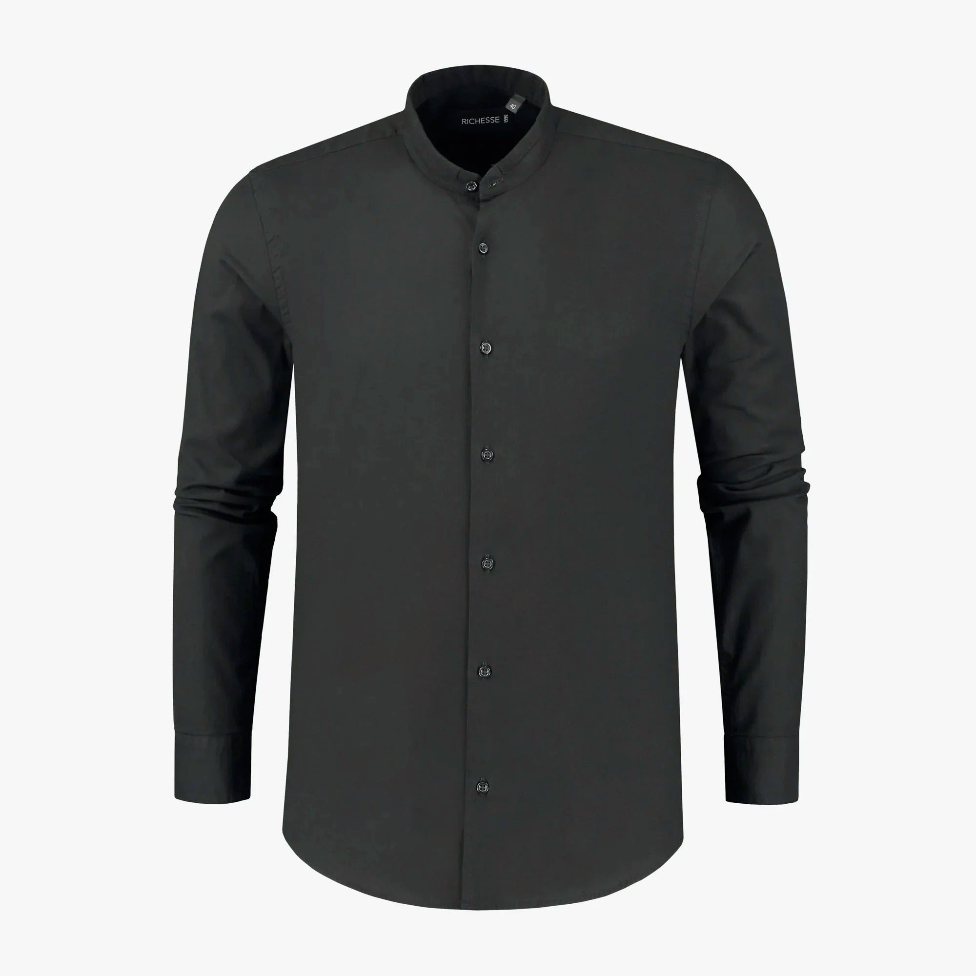 richesse mandarin shirt black