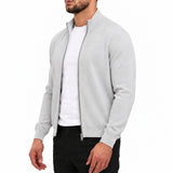 RIVAS HEAVY ZIPPER VEST GREY - studio zijkant