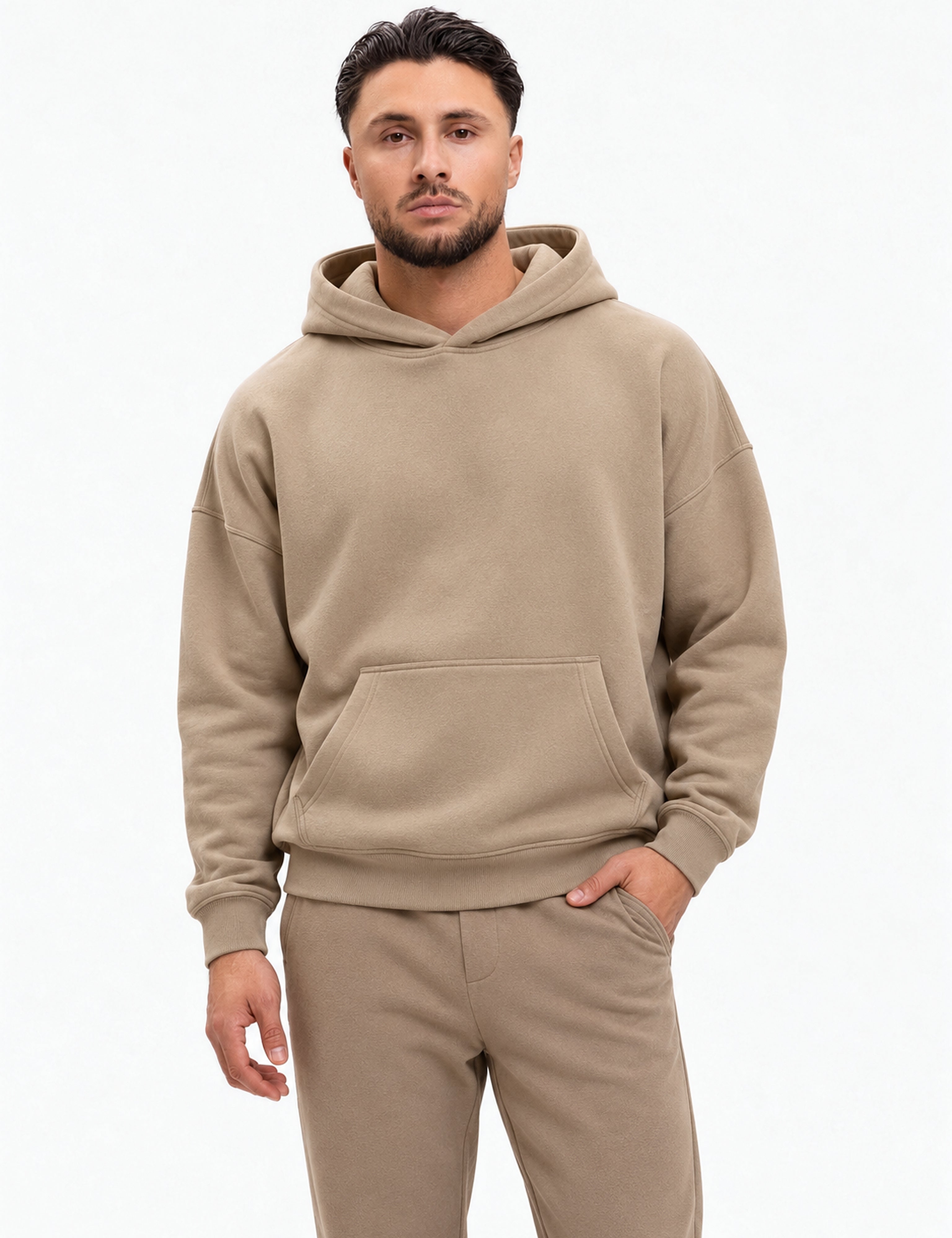 RK Blank Hoodie Brown Oversized - voorkant