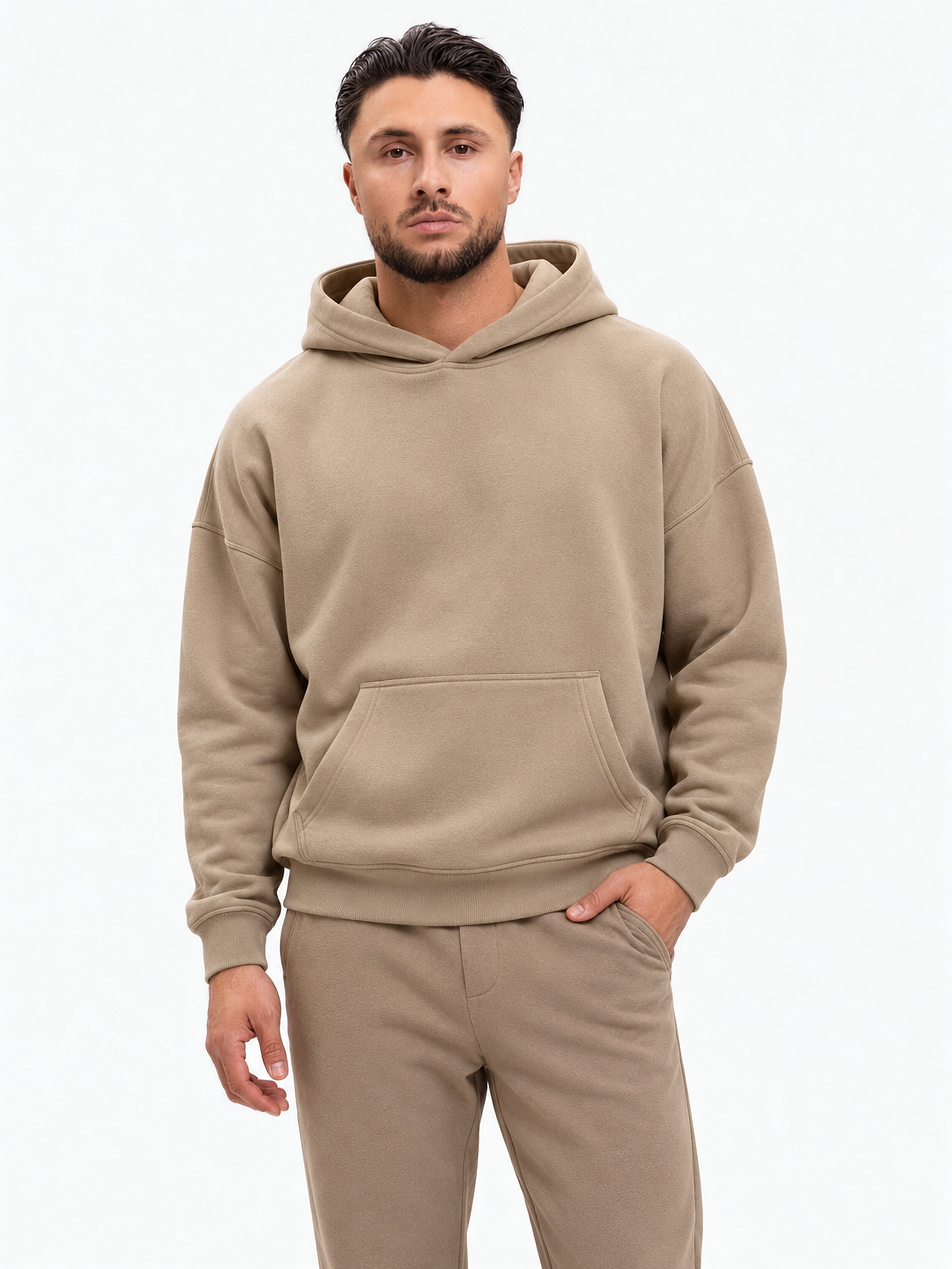 RK Blank Hoodie Brown Oversized - voorkant