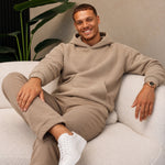 RK Blank Hoodie Brown Oversized - gedragen, zittend