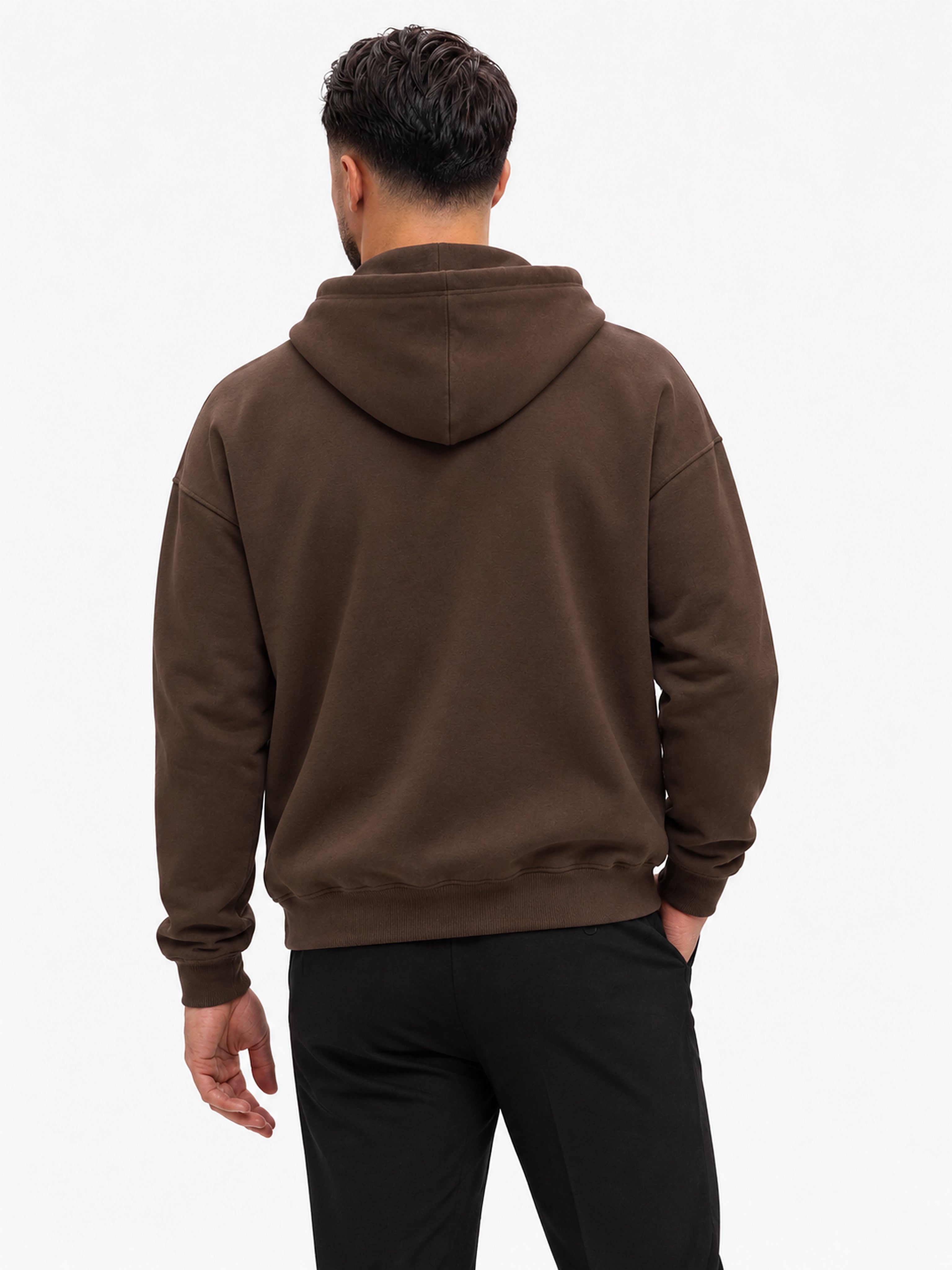 RK Blank Hoodie Coffee Oversized - achterkant