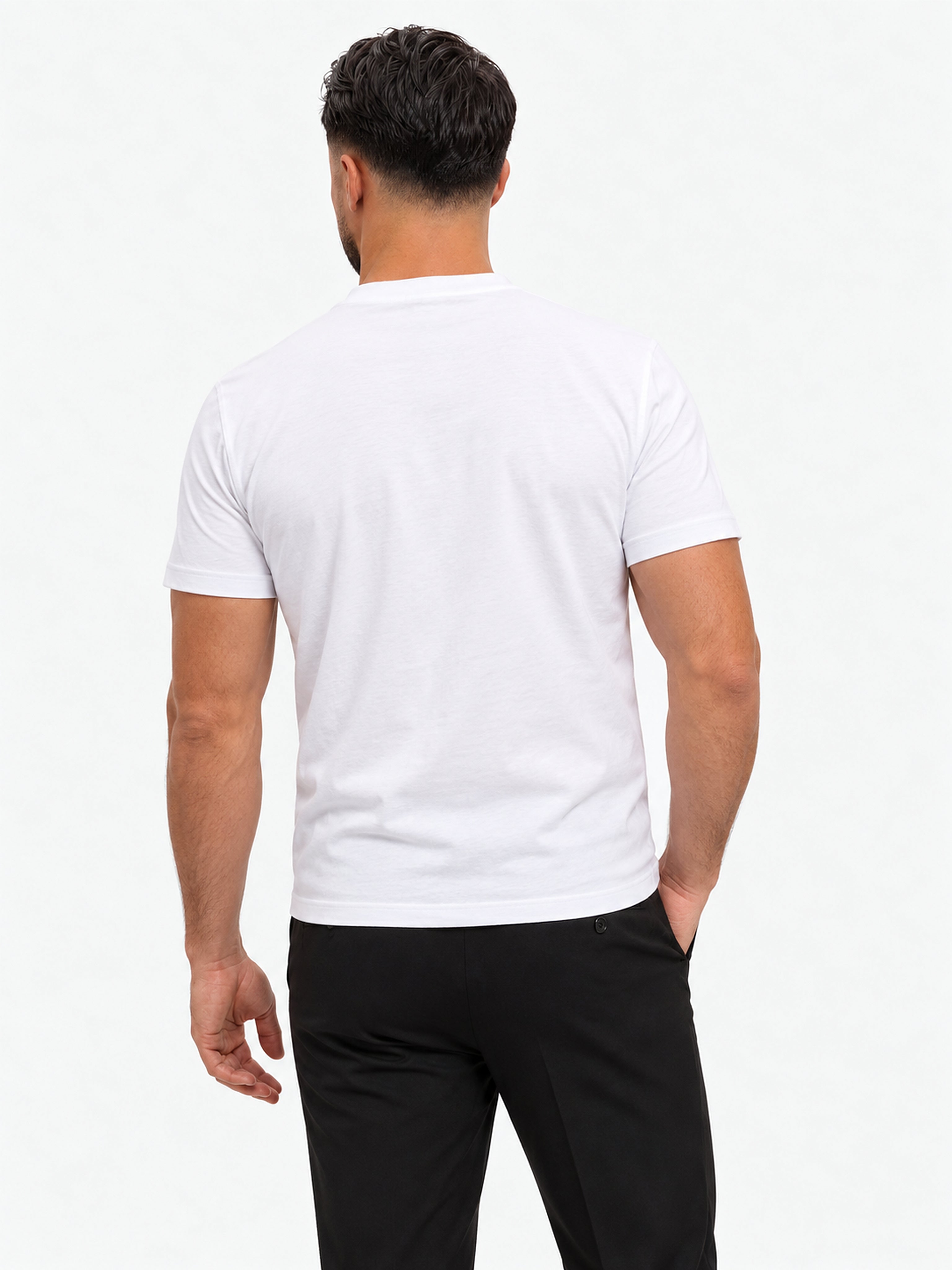 RK Blank Tee White Slimfit - achterkant
