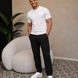 RK Blank Tee White Slimfit - gedragen