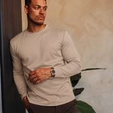 SHINY ESSENTIAL LONGSLEEVE BEIGE — lifestylefoto
