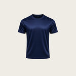 Shiny Essential Shirt Navy Blue - achtergrond #efece6