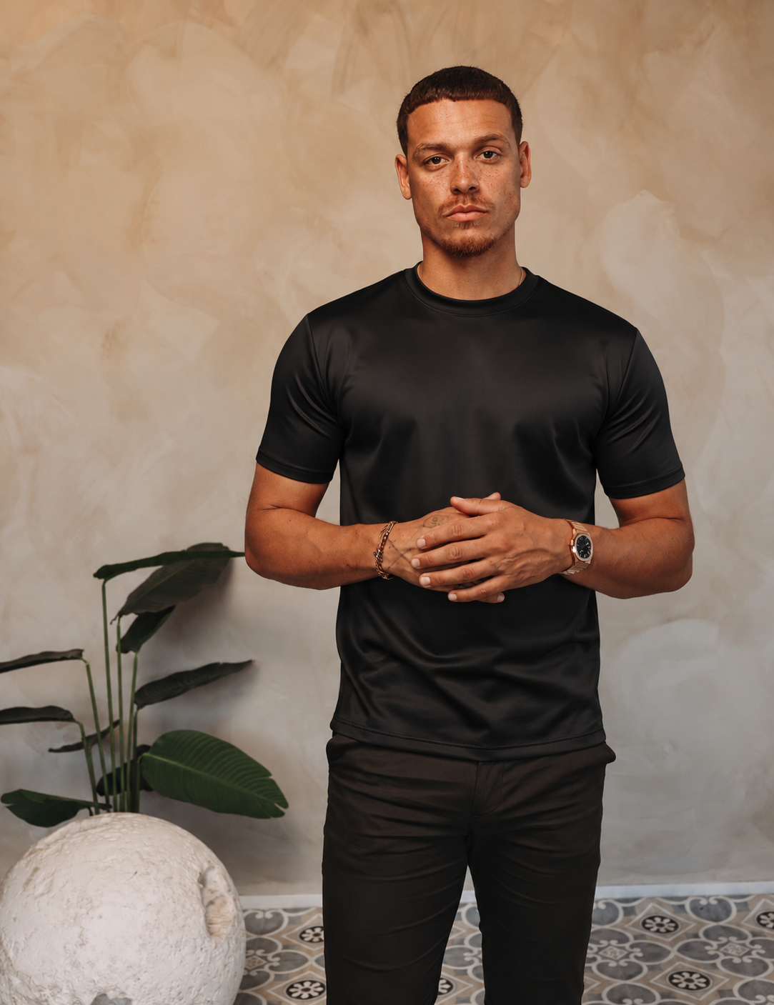 SHINY ESSENTIAL SHIRT BLACK — lifestylefoto