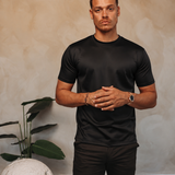SHINY ESSENTIAL SHIRT BLACK — lifestylefoto